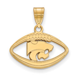 14k Gold Plated Silver Kansas State Football Pendant