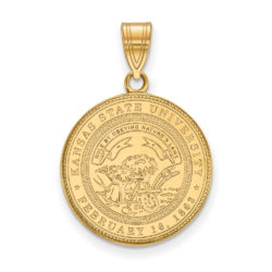 14k Gold Plated Silver Kansas State Large Crest Pendant