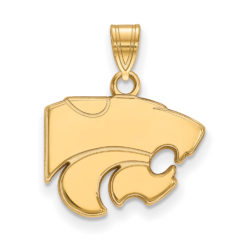 14k Gold Plated Silver Kansas State Small Mascot Pendant