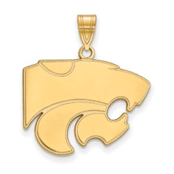 14k Gold Plated Silver Kansas State Univ. Large Pendant