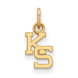 14k Gold Plated Silver Kansas State XS (Tiny) Charm or Pendant