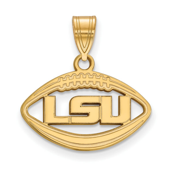 14k Gold Plated Silver Louisiana State Football Pendant