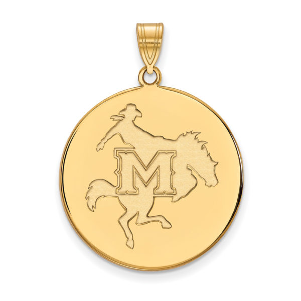 14k Gold Plated Silver McNeese State XL Disc Pendant