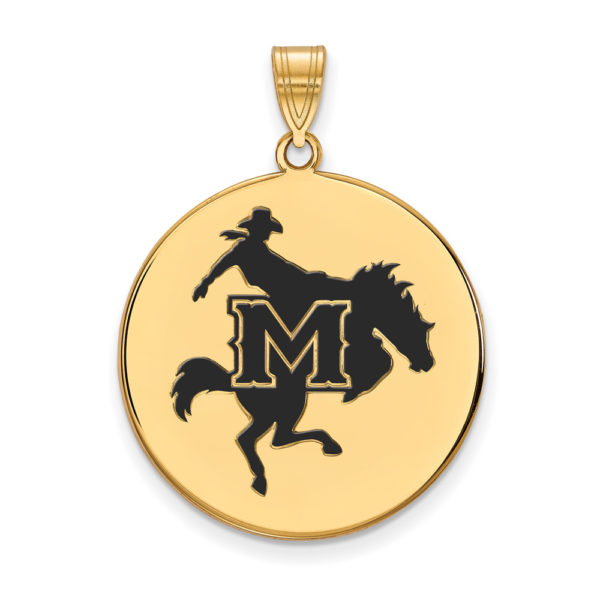 14k Gold Plated Silver McNeese State XL Enamel Disc Pendant