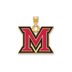 14k Gold Plated Silver Miami U Large Enamel Pendant