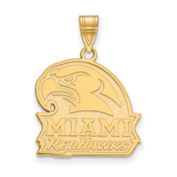 14k Gold Plated Silver Miami U Large Pendant