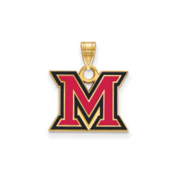 14k Gold Plated Silver Miami U Small Enamel Pendant