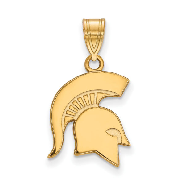 14k Gold Plated Silver Michigan State Medium Logo Pendant