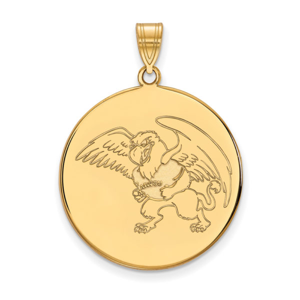 14k Gold Plated Silver Missouri Western State XL Disc Pendant