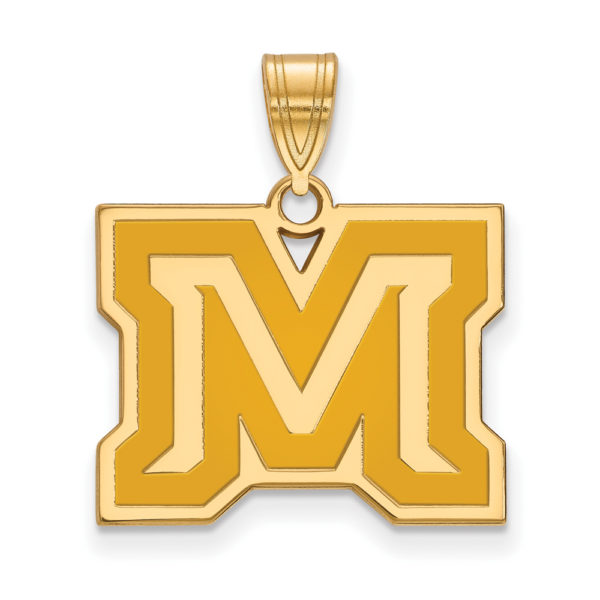 14k Gold Plated Silver Montana State Med Enamel Pendant