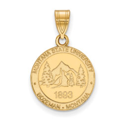 14k Gold Plated Silver Montana State Medium Crest Pendant