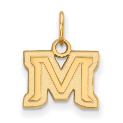 14k Gold Plated Silver Montana State XS (Tiny) 'M' Charm or Pendant