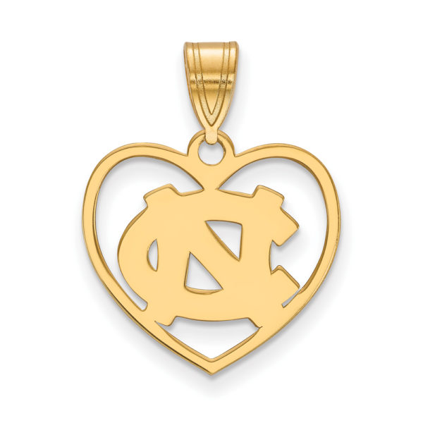 14k Gold Plated Silver North Carolina Heart Pendant