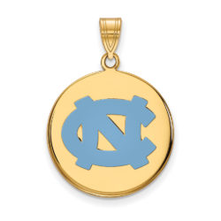 14k Gold Plated Silver North Carolina Large Enamel Disc Pendant