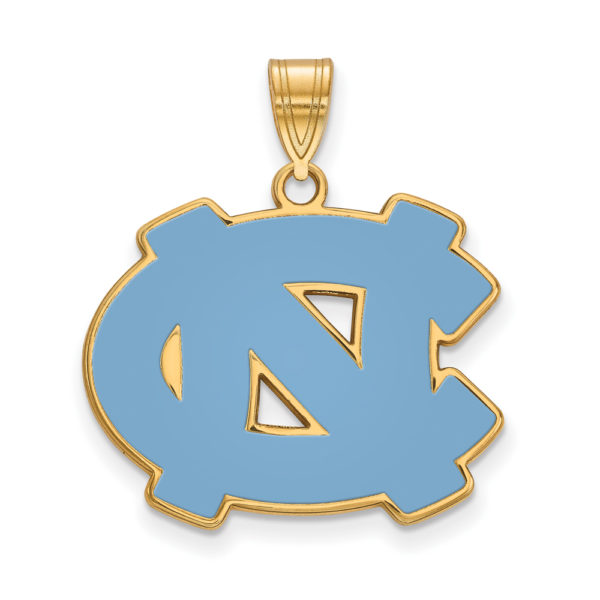 14k Gold Plated Silver North Carolina Large Enamel Pendant