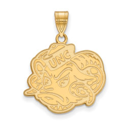 14k Gold Plated Silver North Carolina Large Mascot Pendant