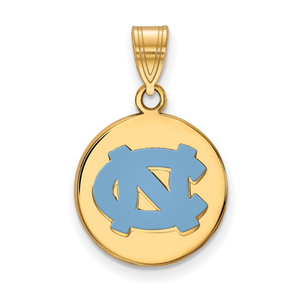 14k Gold Plated Silver North Carolina Medium Enamel Disc Pendant