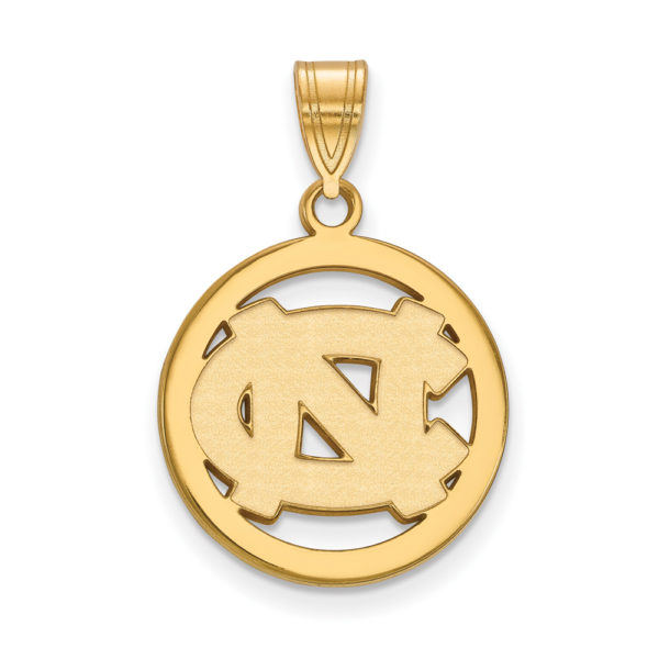 14k Gold Plated Silver North Carolina Small Circle Pendant