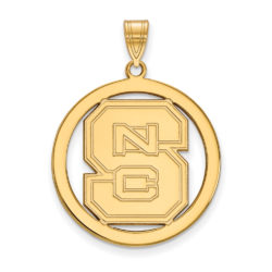 14k Gold Plated Silver North Carolina State L Pendant in C