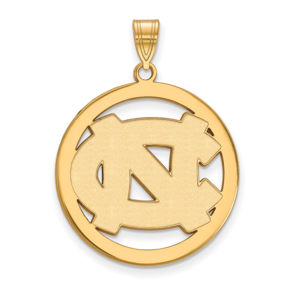 14k Gold Plated Silver North Carolina XL Circle Pendant