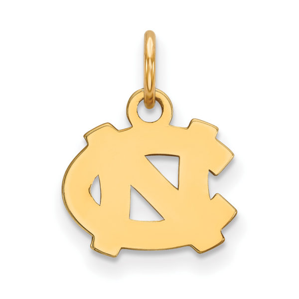 14k Gold Plated Silver North Carolina XS (Tiny) 'NC' Charm or Pendant