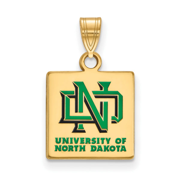 14k Gold Plated Silver North Dakota Small Enamel Pendant