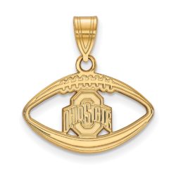 14k Gold Plated Silver Ohio State Football Pendant