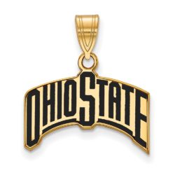 14k Gold Plated Silver Ohio State Large Enamel Pendant