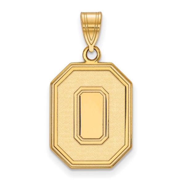 14k Gold Plated Silver Ohio State Large 'O' Pendant