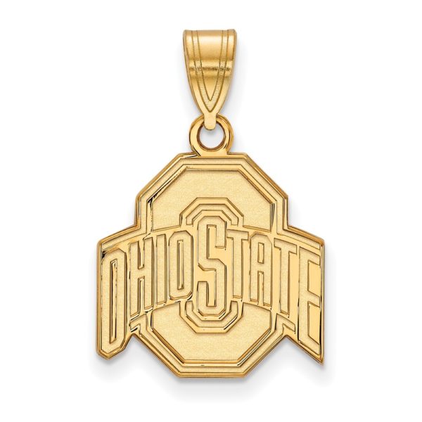 14k Gold Plated Silver Ohio State Medium Logo Pendant