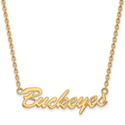 14k Gold Plated Silver Ohio State Medium Pendant