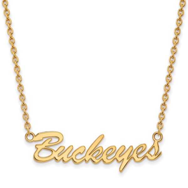 14k Gold Plated Silver Ohio State Medium Pendant