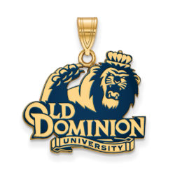 14k Gold Plated Silver Old Dominion U. Large Enamel Pendant