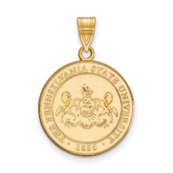 14k Gold Plated Silver Penn State Large Crest Pendant