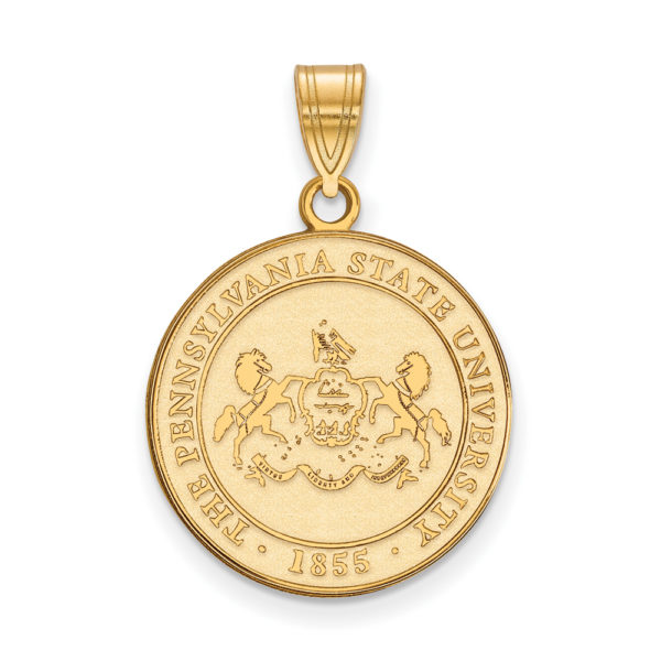 14k Gold Plated Silver Penn State Large Crest Pendant