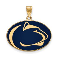 14k Gold Plated Silver Penn State Large Enamel Pendant