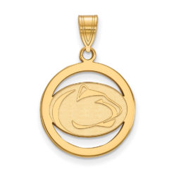 14k Gold Plated Silver Penn State MD Circle Pendant