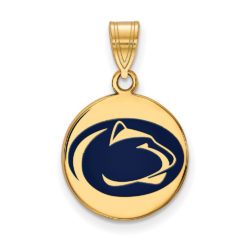 14k Gold Plated Silver Penn State Md Enamel Logo Disc Pendant