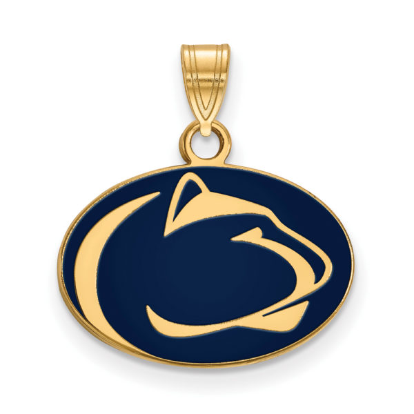 14k Gold Plated Silver Penn State Small Enamel Pendant