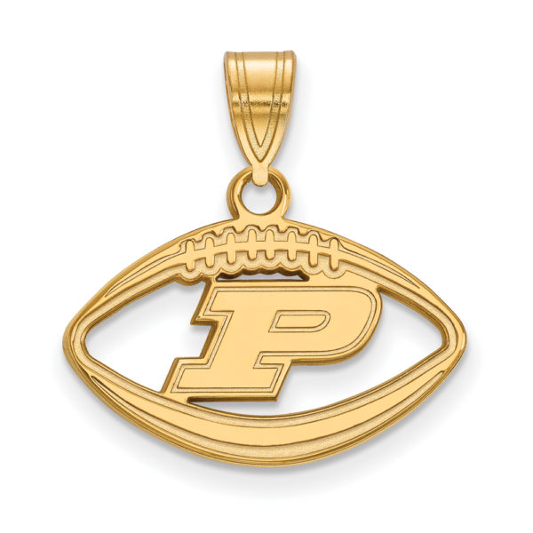 14k Gold Plated Silver Purdue Football 'P' Pendant