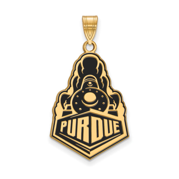 14k Gold Plated Silver Purdue XL Enamel Logo Pendant