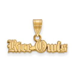 14k Gold Plated Silver Rice U. Medium Crest Pendant