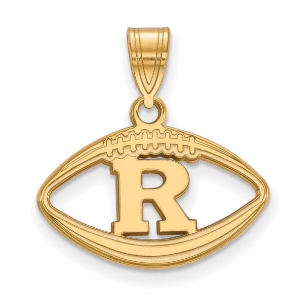 14k Gold Plated Silver Rutgers Football Pendant