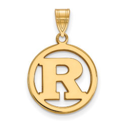 14k Gold Plated Silver Rutgers SM Initial R Circle Pendant