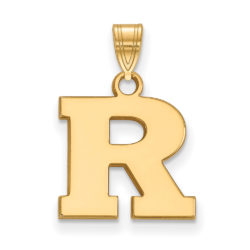 14k Gold Plated Silver Rutgers Small Initial R Pendant