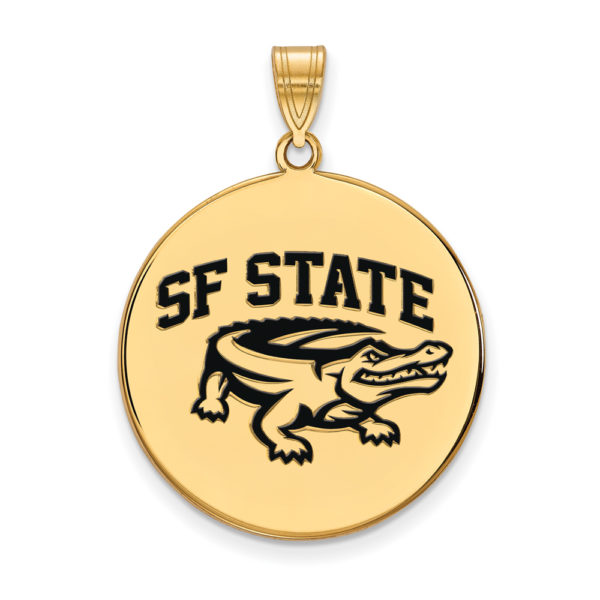 14k Gold Plated Silver San Francisco State XL Enamel Disc Pendant