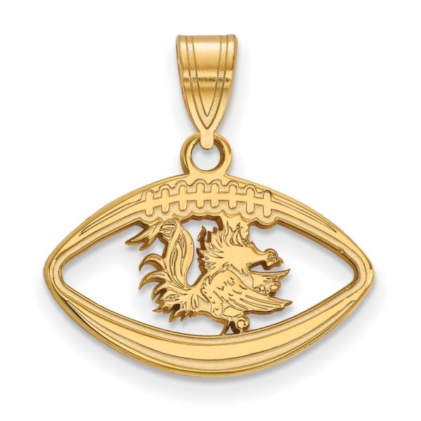 14k Gold Plated Silver South Carolina Football Pendant