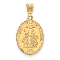 14k Gold Plated Silver South Carolina Large Crest Pendant