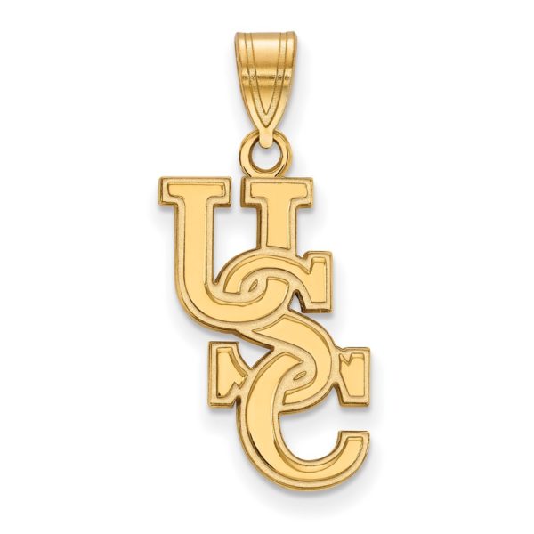 14k Gold Plated Silver South Carolina Large 'USC' Pendant