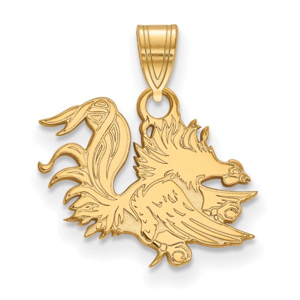 14k Gold Plated Silver South Carolina Small Mascot Pendant